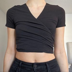 Brandy Melville black wrap top
